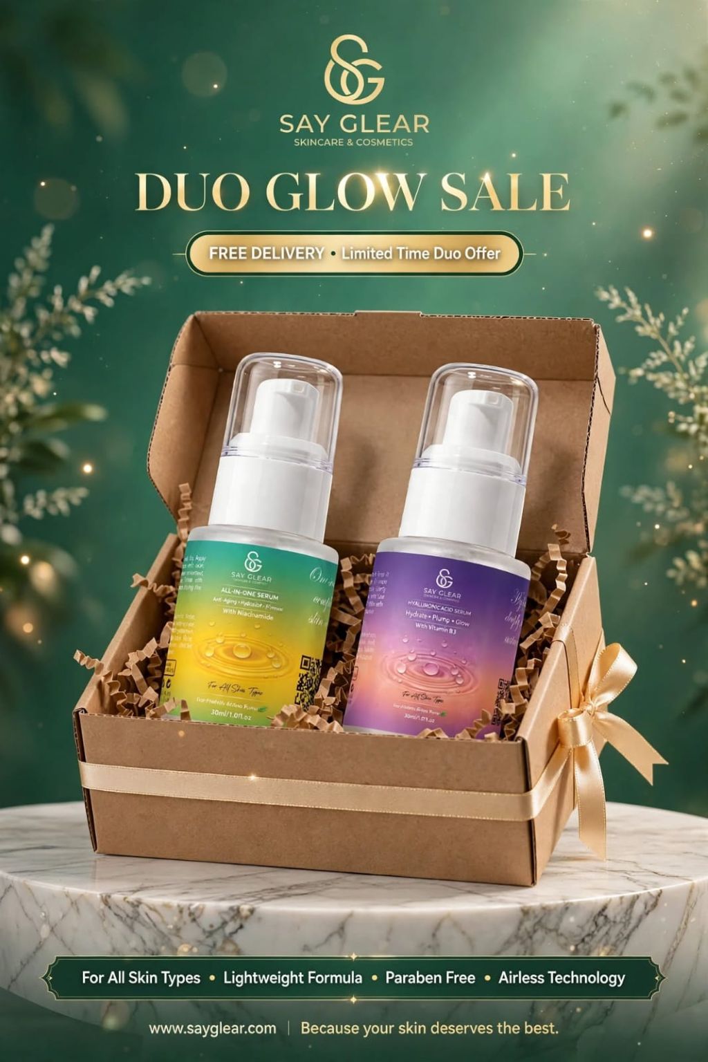 Duo Glow Serum Bundle - All-In-One + Hyaluronic Acid