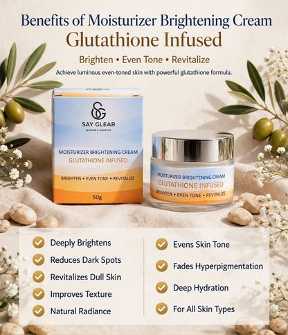 Moisturizer Brightening Cream 50g | Glutathione Infused | Brighten, Even Tone & Revitalize